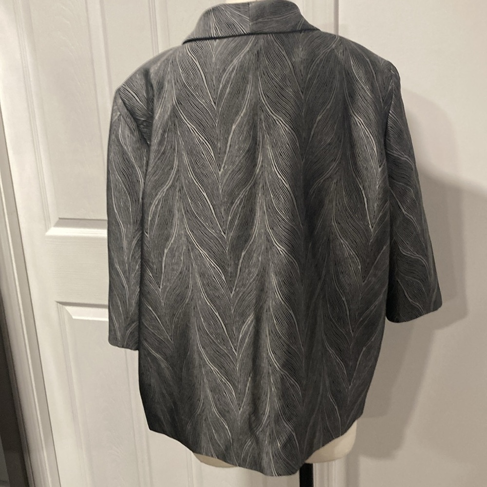 Ming Wang gray black open front jacket PL - Picture 4 of 10